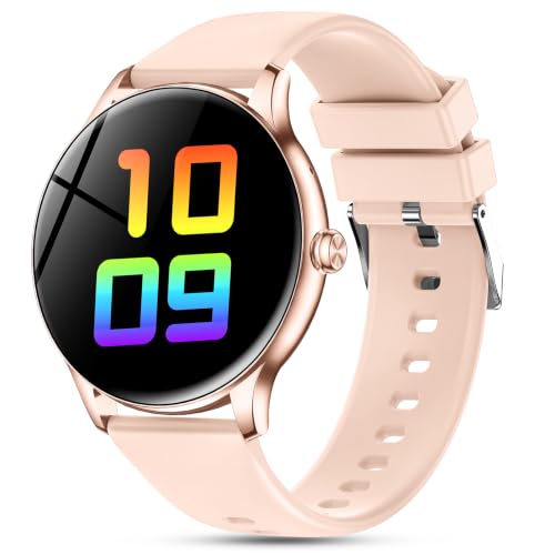 Elegante Smartwatch Damen mit Telefonfunktion, 1,39" Zoll Voll Touch Screen Fitness Tracker, 120+ Sportmodi, IP68 Wasserdicht Smart Watch mit Herzfrequenz, SpO2, Schlafmonitor für iOS Android, Pink
