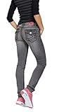 KangaROOS Damen Jeans Jeanshose dicke Nähte (48, Grau)