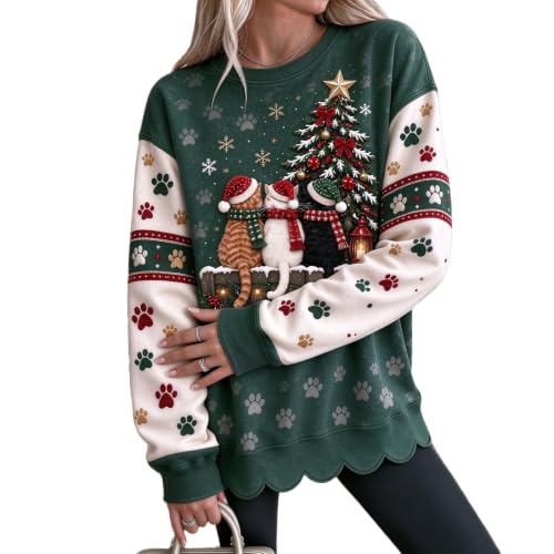 Christmas Shirts for Women Soft Pet Print Comfortable Pullover Tops - image 2