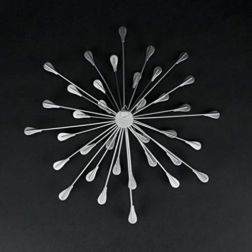 Set Of 3 Silver Teardrop Starburst Rhinestone Jeweled Metal Wall Hanging Art Decorative Crystal Home Decor #TOP4