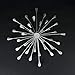 Set of 3 Metal Starburst Wall Sculptures - Silver Finish, Durable & Elegant Home Decor,12