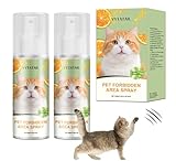 Cat Deterrent Spray 2 Pack- Natural Cat Spray Deterrent for Urine Marking & Scratching - Eco Friendly, Safe to Use Around Children, Pets, Furniture and Fabric, Works Indoor & Outdoor（2X100ml)2