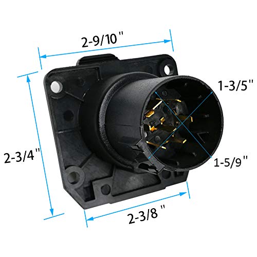 Carrofix Replacement Oem Uscar Rv Blade 7 Pin Wiring Socket Vehicle-Side Trailer Connector #TOP4