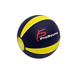 ProsourceFit Weighted Rubber Medicine Ball for Full Body Workouts, 6 LB