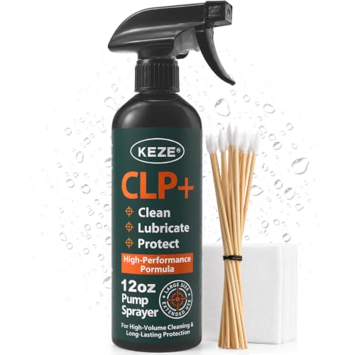 KEZE CLP Gun Cleaner Lubricant 12 oz CLP Spray with 20 Swabs &amp; 100 Patches