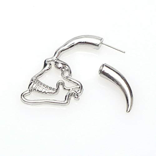 Fy 2Pair Hollow Skull Face Earring Halloween Women Hoop Stud Earrings #TOP3