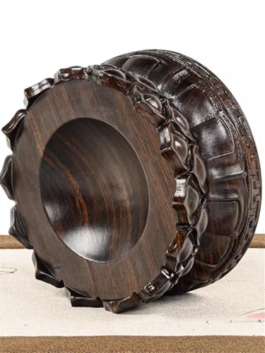 Expositor giratorio de madera para bonsáis con elegante base cóncava tallada, tamaño XS 7