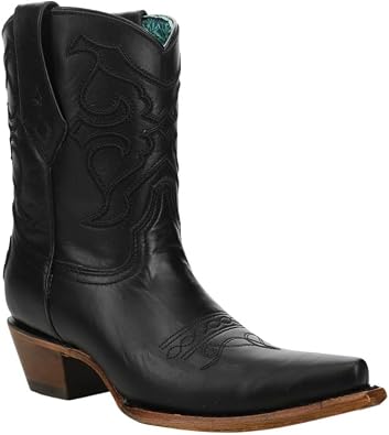 Corral Boots Womens Embroidery Snip Toe Casual Boots Ankle Mid Heel 2-3