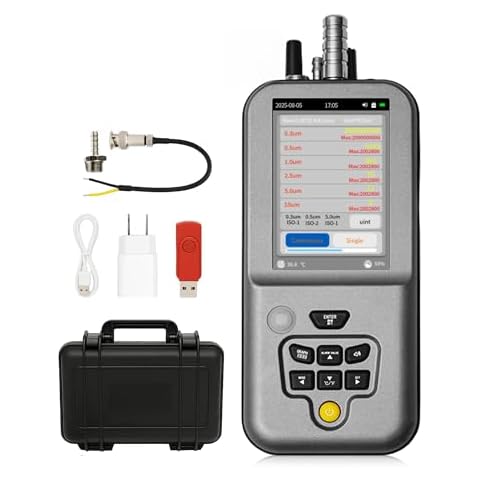 Dust Particle Counter, WapoRich PM2.5 PM10 Particle Counter Meter with Tuya APP, Detects 0.3/0.5/1.0/2.5/5.0/10µm, AQI Air Quality Monitor w/Temp & Humidity for Indoor Cleanroom Cover