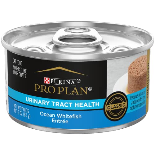 Purina Pro Plan Urinary Tract Health Pate Wet Cat Food, FOCUS Urinary Tract Health Formula Ocean Whitefish Entree - (24) 3 oz. Pull-Top Cans (038100173348) Purina Pro Plan Urinary Tract Health Pate Wet Cat Food, FOCUS Urinary Tract Health Formula Ocean Whitefish Entree - (24) 3 oz. Pull-Top Cans (038100173348)