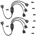 Produktbild LITAELEK 2 Stück LED-Splitterkabel 4 Pin 1 auf 3 Kabel Splitter LED-Streifen Verteilung 1 to 3 Y Splitter LED-Streifen Eckverbinder Connector Verlängerung für SMD 5050 3528 2835 RGB LED Strip, Schwarz