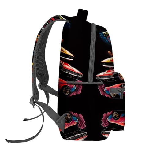 Car Pattern Backpack Travel Backpacks Laptop Rucksack,School Bookbag for Women Kids Boys Girls,Muscle Cars Sports Back Pack Accessories Bags,Ideal Gifts for Work, Outdoor Adventures3