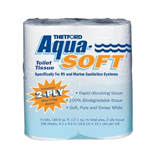 Thetford 03300, veli, 4 Rotoli di Carta igienica Aqua-Soft