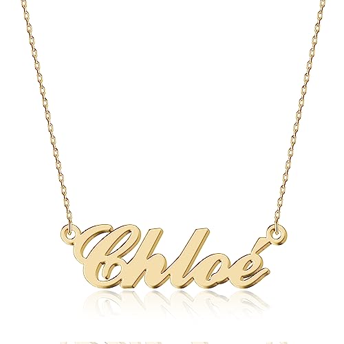 UMAGICBOX Collier Prénom Personnalisé Chloé, Plaqué Or 18K - Cadeau émouvant pour la Fête des...