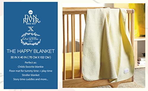 Dan River Cotton Baby Happy Blanket For Boys & Girls| Soft, Warm, Cozy Blankets For Baby Girls & Boys| Nursery Blankets, Baby Throw Blankets For Crib & Stroller| 30X40, Yellow, Pack Of 1 #TOP6