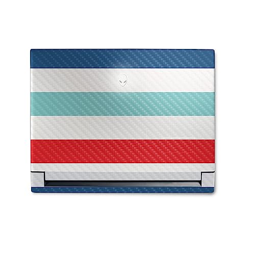 Image of MightySkins Carbon Fiber Skin Compatible With Alienware M18 R1 (2023) Full Wrap Kit - Sailor Stripes | Protective Durable Textured Carbon Fiber Finish | Easy To Apply & Change Styles | Made in the USA