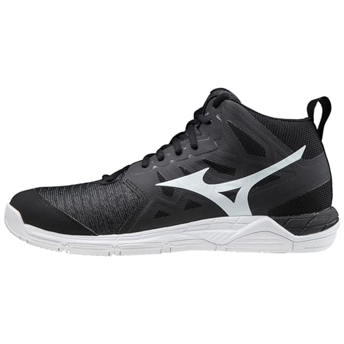 Mizuno Unisex Adults Supersonic 2 Mid Volleyball Shoe, Black/White/Dshadow, 10 UK