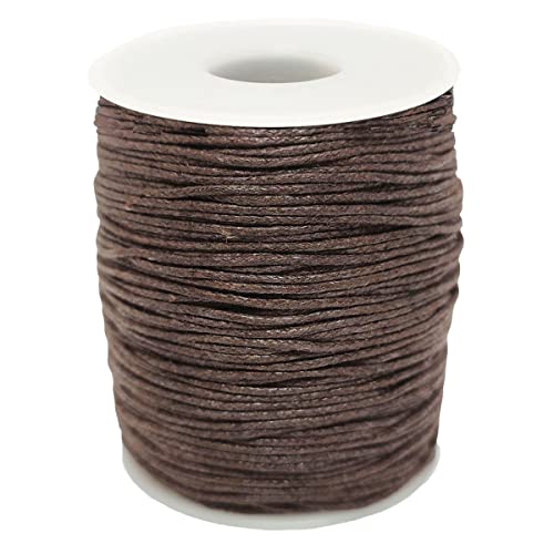 Lanyoshe Wax String For Bracelet Making, Waxed Thread Cotton Beading Cord For Jewelry Necklace Crafting Friendship Bracelet Hang Tag Lether Sewing 109 Yards - Brown #TOP22