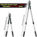 26-41 Inch Loppers à enclume extensibles, rainures de levier sync, tailleurs télescopiques de poids lourd, 2 Capacité de coupe de pouce