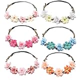 OYUUJII 6 Pièces Couronnes de Fleurs Bandeau,Multicolore Couronnes de Fleurs pour Cheveux ...