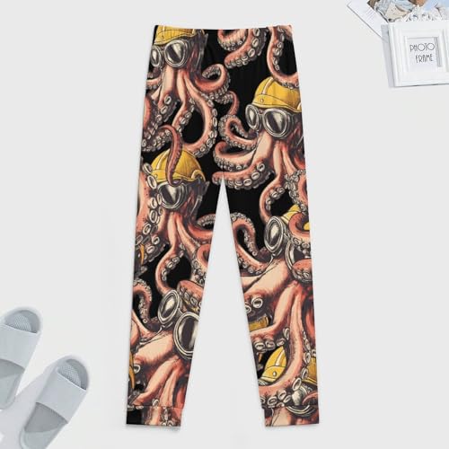 Vintage Octopus Workers Men's Pajama Bottoms Sleep Lounge Soft Comfy Pants Sleepwear4