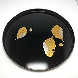 漆器 金色 葉柄 お盆 お膳 トレー 漆 うるし 伝統工芸 黒 配膳