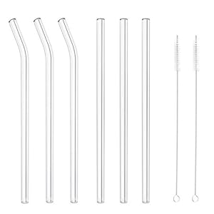 MIXIAO Glazen rietjes 332 (8,5 cm x 10 mm)