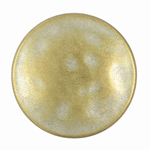 Bezelry 12 Pieces Nostalgic Metal Shank Buttons 25mm (1 inch) (Brass White Patina)