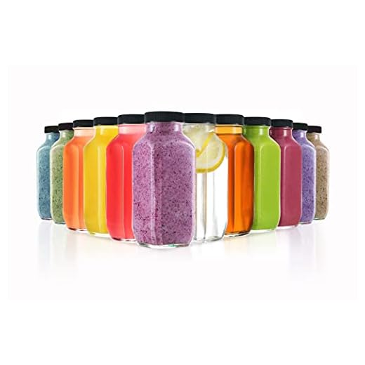 DilaBee Glass Juice Bottles with Lids - 12 Pack - Reusable Glass Water Bottles with Caps for Juicing, Smoothie, Milk and Kombucha - Homemade Drinking Bottles - 8 Oz