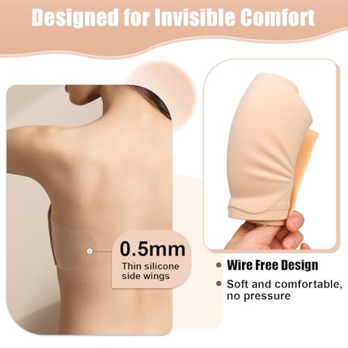 D.DUO Strapless Bras, Adhesive Push up Bras, Backless Bra, Wirefree Non-Slip Invisible Tube Top for Women4