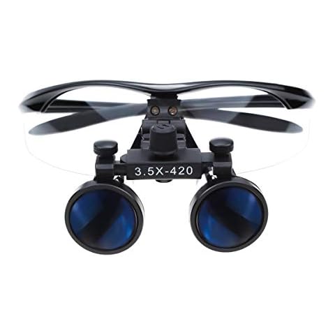 3.5X Portable Binocular Loupes 420mm Working Distance Optical Glasses Cover