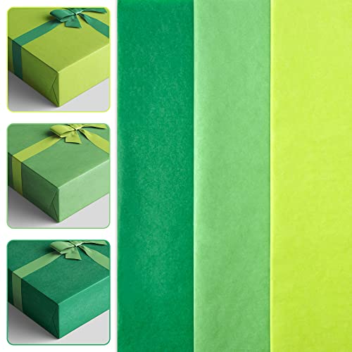 Image of MR FIVE 60 Sheets Gift Tissue Paper Bulk, 20 inch x 14 inch, Green Tissue Paper for Gift Bags, St. Patrick's Day Easter Halloween Birthday Wedding Christmas, 3 Colors