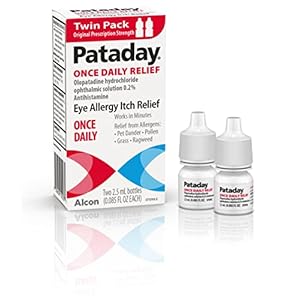 Pataday Once Daily Relief Allergy Eye Drops by Alcon, for Eye Allergy Itch Relief, 2.5 ml (2 Count)
