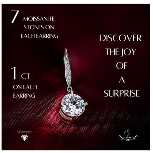 2ct, Womens Moissanite Round Drop Dangle Earrings Jewelry | Sterling Silver Earring | Rhodium-Plated Jewelry | A Wonderful Surprise for Valentine’s, Birthdays, Anniversaries, Christmas4