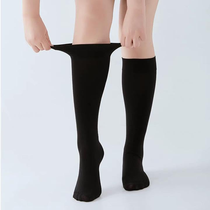 Image of Lady's Sheer Knee High Stockings Daily Pantyhose Hosiery Socks with Energizing Support for Women 15.7 inch