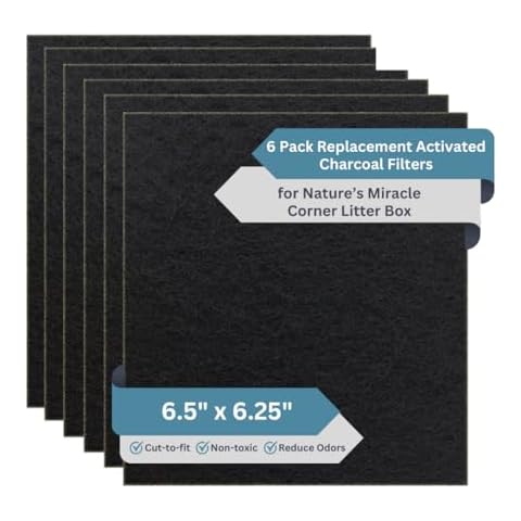 FRESH HEADQUARTERS Replacement Litter Box Filters Compatible with Nature's Miracle Corner Cat Litter Box – Activated Charcoal Filters Eliminate up to 99% of Odors (Corner: 6.5 Inch x 6.25 Inch) Cover