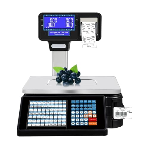 Báscula comercial digital con impresora y pantalla doble miniatura 1