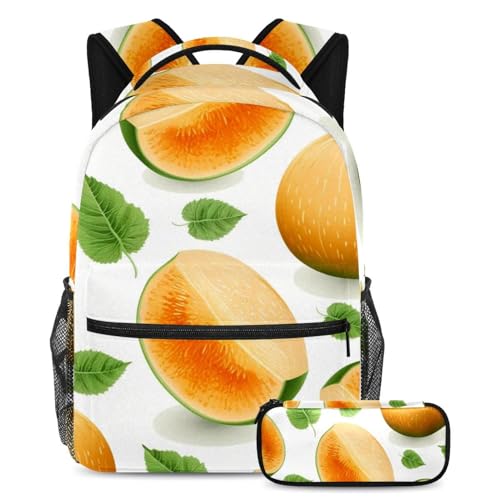 Sac à dos d'école cantaloup grande capacité grand sac d'école multicolore garçons filles