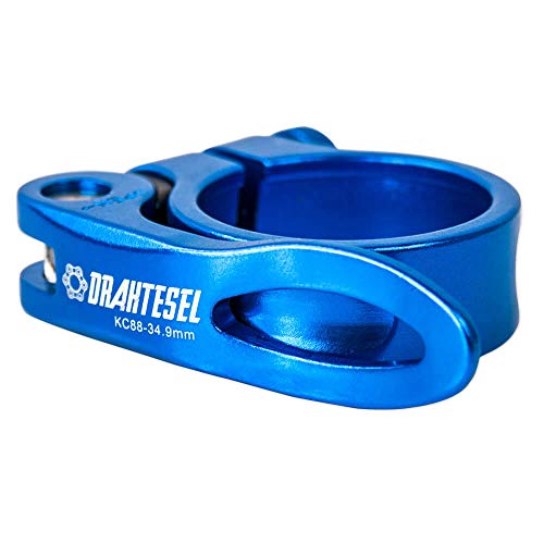 Drahtesel Fahrrad Schnellspanner, Sattelstütze, Sattel-klemme, Klemmring, Sattelstützenklemme (Blau, 30,2mm) Cover