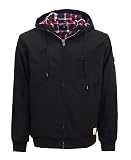 Picture of BOCOMAL FR Jacket Insulated Flame Resistant Hoodies Duck Black Hooded Coat Outwear Light Water Repellent and Oil Resistant.