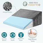 Domusensus Wedge Pillow for Sleeping, 12" Bed Wedge Pillow for After Surgery, Triangle Pillow Wedge for Heartburn, Acid Reflux, GERD, Back Pain Relief, Neck Pain, Soft & Cooling Memory Foam Top - Image 5