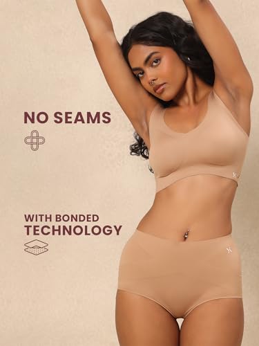 Image of Krvvy Ultrasoft Bralette | Wireless and Seamless Everyday Bra for Women | Full Coverage Slip-On Bralette with Removable Pads | Lightweight Comfort Fit