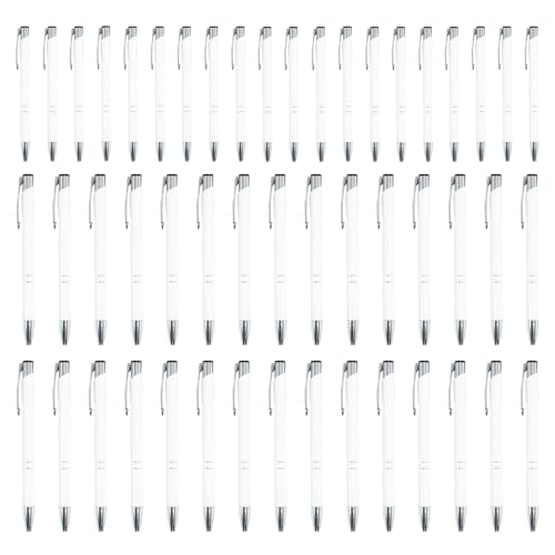 Stylos d'écriture en métal avec clip argenté pour professionnels et étudiants (lot de 50)