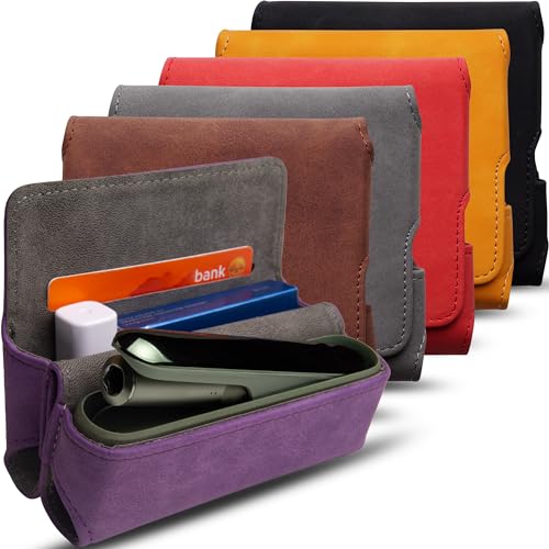 [15+ FARBEN] e-smoQ Tasche für IQOS ILUMA & ILUMA i Hülle mit Kreditkartenfach | Organizer für Zubehör (violett)
