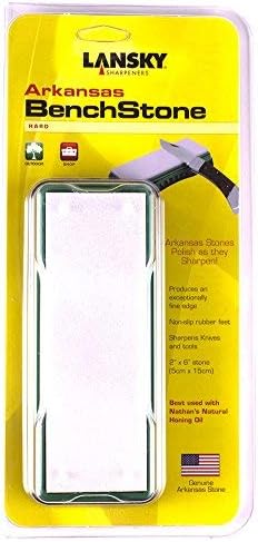 Lansky Sharpeners Hard Arkansas Bench Stone - Grey, 15 x 5 cm