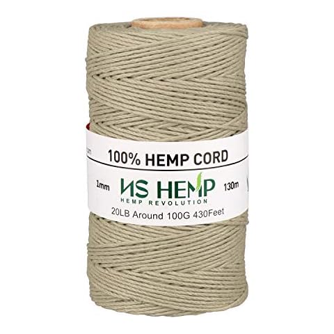 【 NS HEMP 】 Sustainable Hemp Twine Hemp Cord for Jewelry Making, Hemp Cord 1mm 130 Meters (026 RAW) Cover