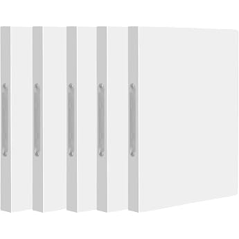 Pack of 5 Ring Binder A4 Ring Binder with 2 Rings Plastic Ring Binder A4 Ring Binder Spine Width 2.5 cm White Translucent Ring Binder Folder A4 Slim for Home Office School