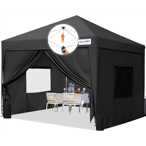 Quictent Privacy 10x10 Pop up Canopy Tent with Sidewalls and Roll-up Ventilated Windows, One Person Easy Setup, Outdoor Commercial Gazebo Shelter Encl