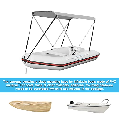 Docred Foldable Bimini Top Boat Cover Canopy Cover 2Bow Bimini Top(63" L 39‘’-55‘’ W 43.3" H) Suitable For Boats Of 3.2-4.5 Ft #TOP3