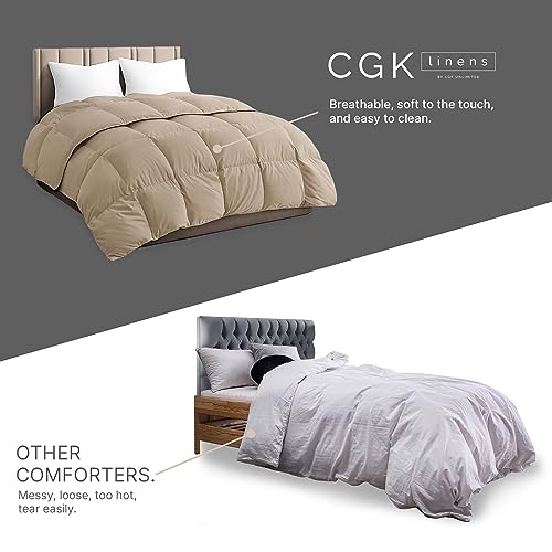 Cgk Unlimited Comforter Duvet Insert - Warm Lightweight - & Breathable Cal King Size Down Alternative Set - Hotel Quality Bedding & Fibers - Winter Comforter, (Cal King, Cream) #TOP2